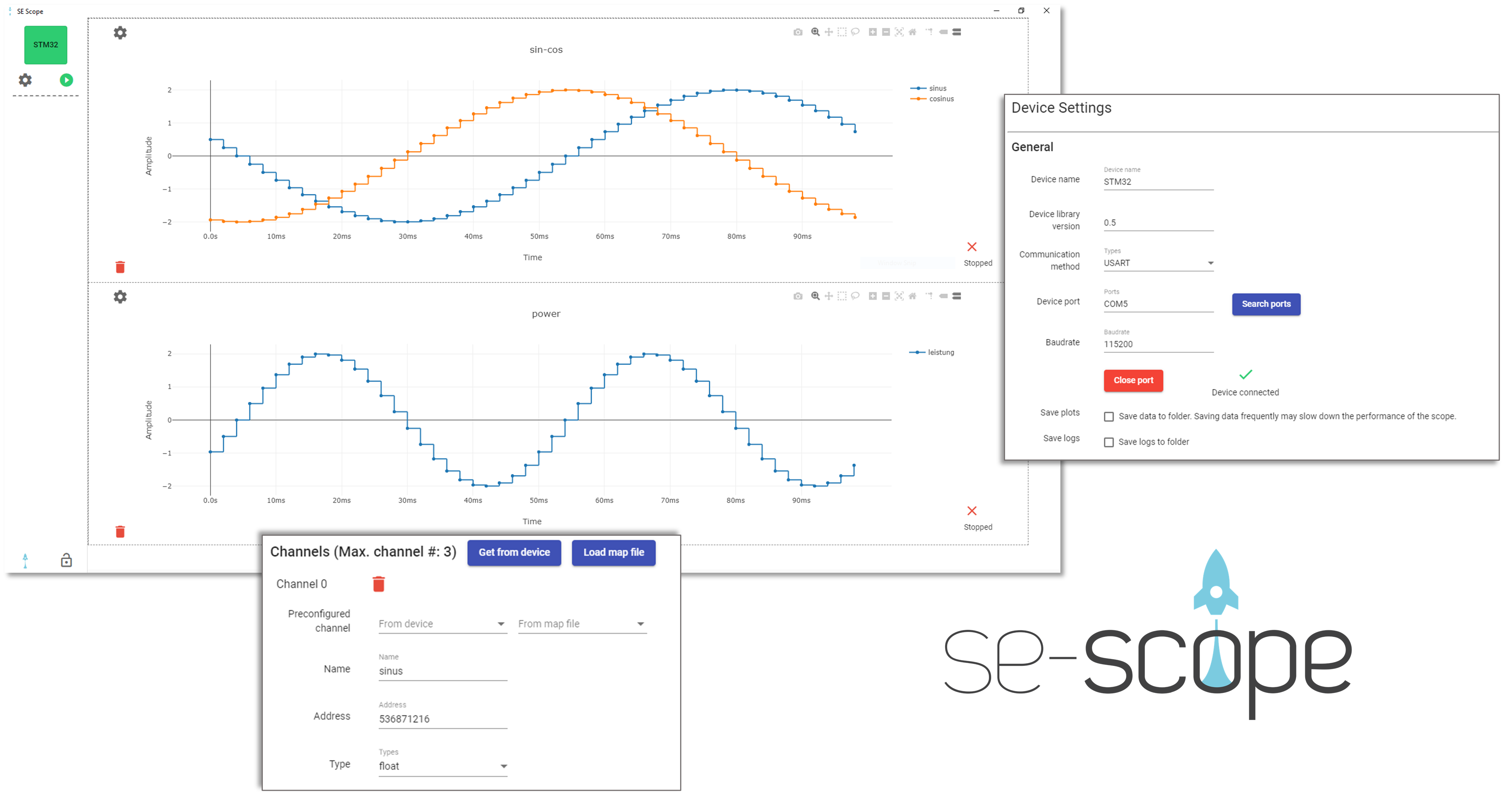 Overview image of the se-scope-gui